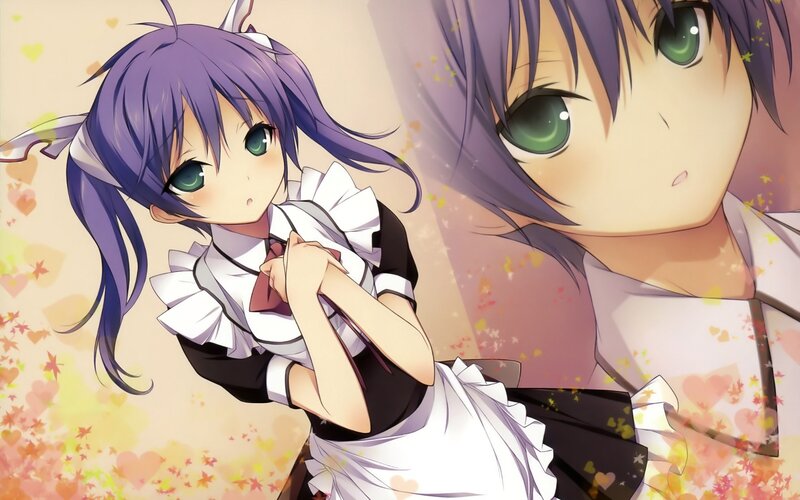 Anime Girl in Maid Outfit — Purple, Dreamy, Maid Uniform