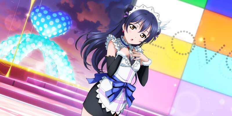 Anime Girl in Maid Outfit — Purple, Festive
