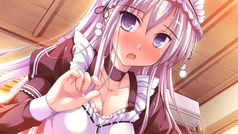 Anime Girl in Maid Outfit — Purple, Innocent