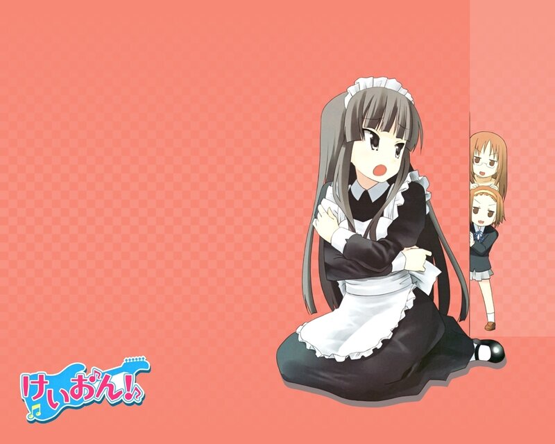 Anime Girl in Maid Outfit — Red, Playful