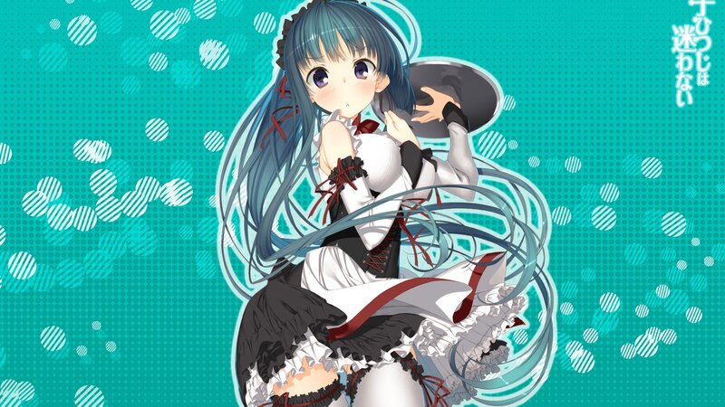 Anime Girl in Maid Outfit — Teal