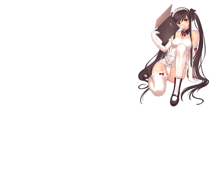 Anime Girl in Maid Outfit — White, Calm, Book