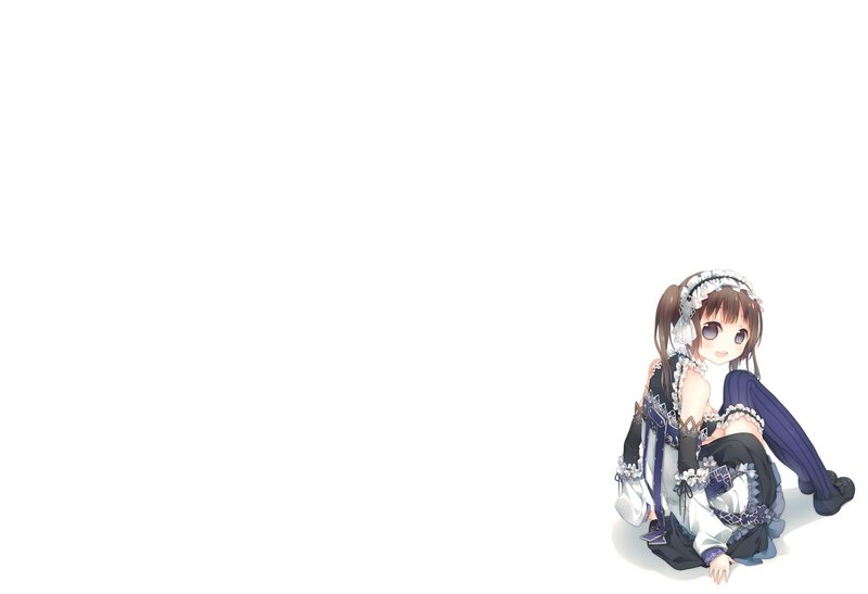 Anime Girl in Maid Outfit — White, Calm