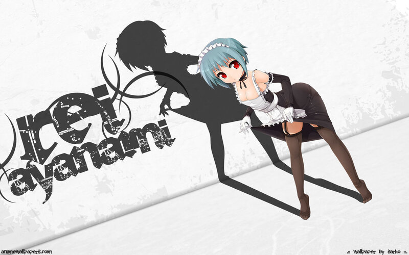 Anime Girl in Maid Outfit — White, Dramatic, Shadow, Text