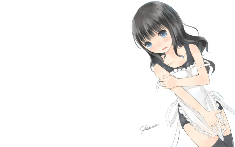 Anime Girl in Maid Outfit — White, Innocent