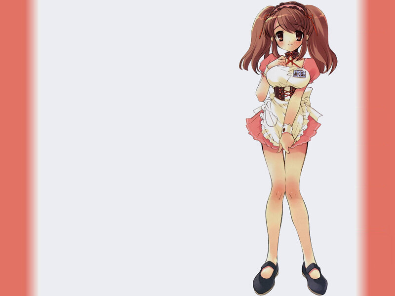 Anime Girl in Maid Outfit — White, Neutral, Maid Outfit