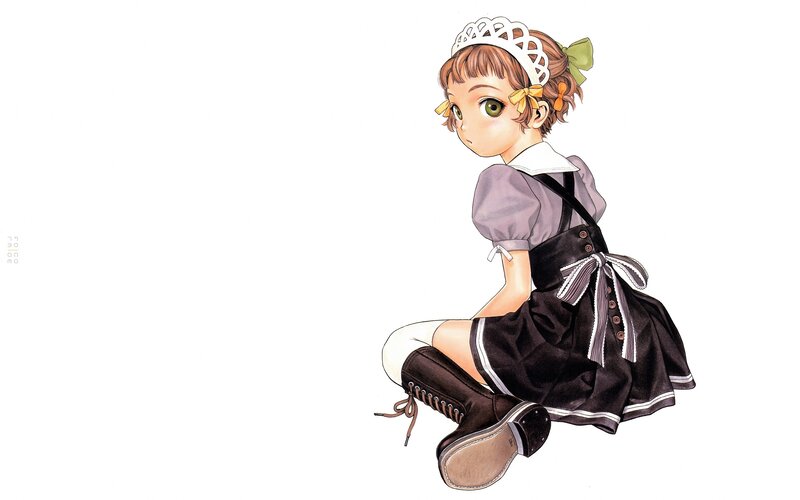 Anime Girl in Maid Outfit — White, Neutral, Manga
