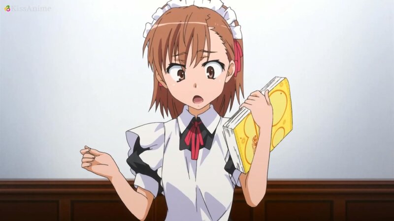 Anime Girl in Maid Outfit — White, Surprised