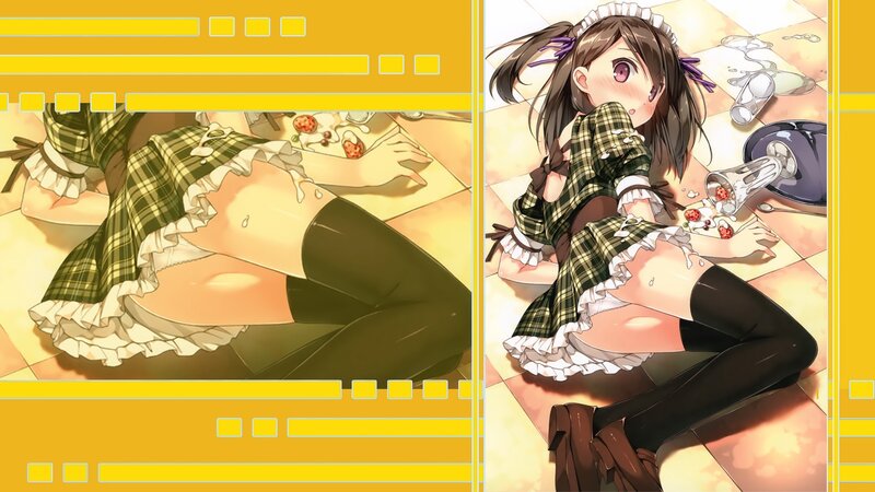 Anime Girl in Maid Outfit — Yellow, Chaotic