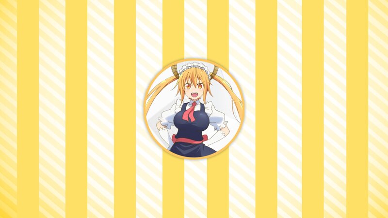 Anime Girl in Maid Outfit — Yellow, Cheerful