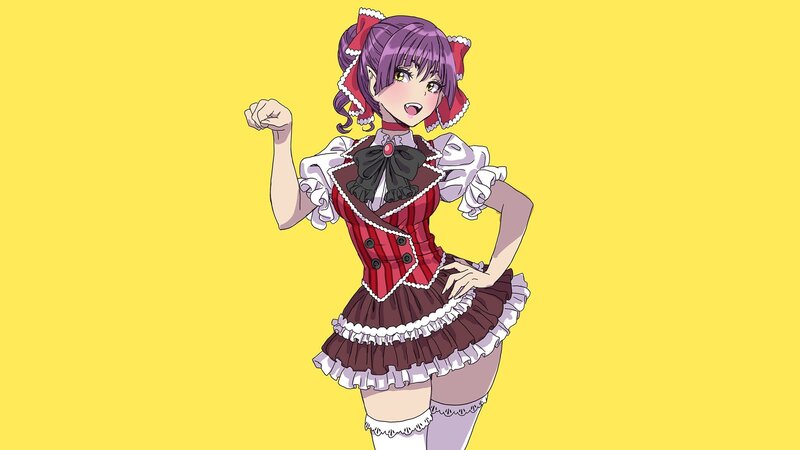 Anime Girl in Maid Outfit — Yellow, Energetic