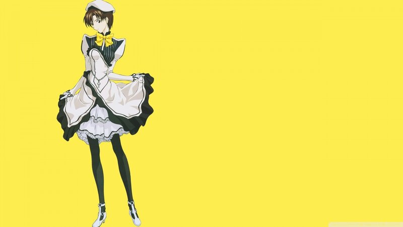 Anime Girl in Maid Outfit — Yellow, Neutral