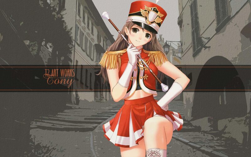 anime girl in marching band uniform