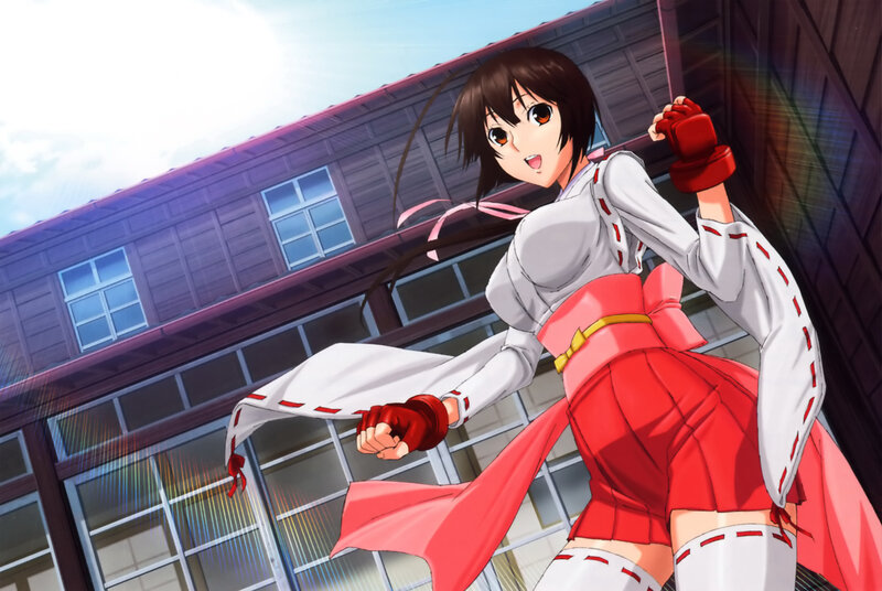 Anime Girl in Martial Arts Pose — Red