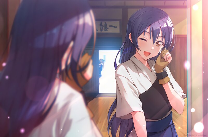 Anime Girl in Martial Arts Uniform — Purple