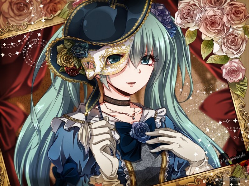 anime girl in masquerade costume