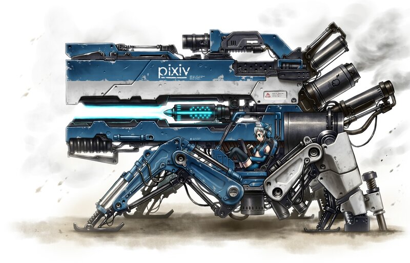 Anime Girl in Mech — Blue