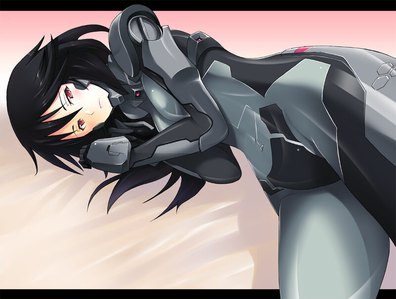 Anime Girl in Mech Suit — Gray