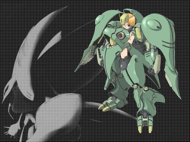 Anime Girl in Mech Suit — Green