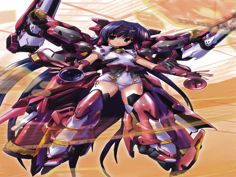 Anime Girl in Mech Suit — Purple, Dynamic