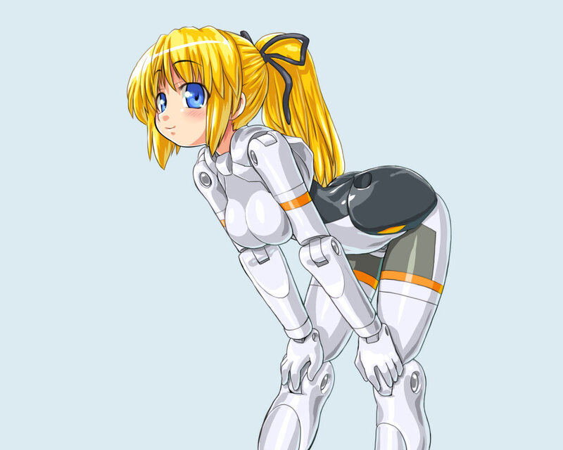 Anime Girl in Mech Suit — White, Neutral