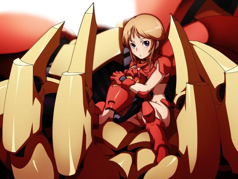Anime girl in mecha cockpit