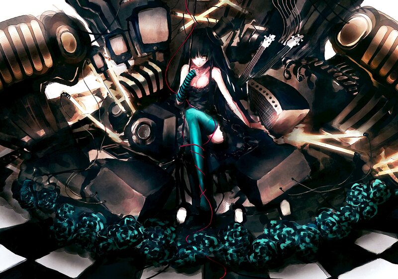 anime girl in mechanical environment