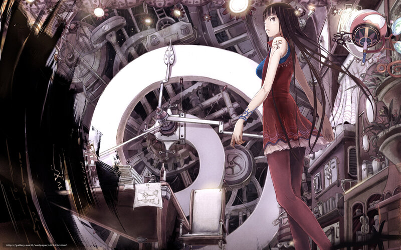 anime girl in mechanical room