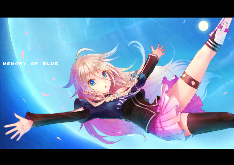 Anime Girl in Mid-air — Blue