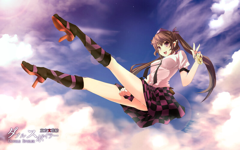 Anime girl in mid-air pose