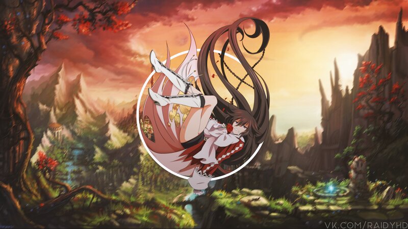 Anime Girl in Mid-air — Red, Dramatic
