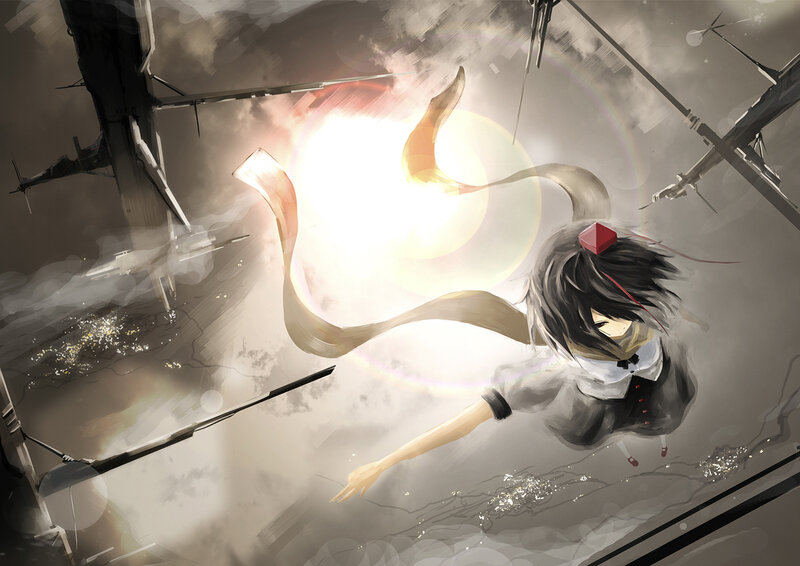 Anime Girl in Mid-air