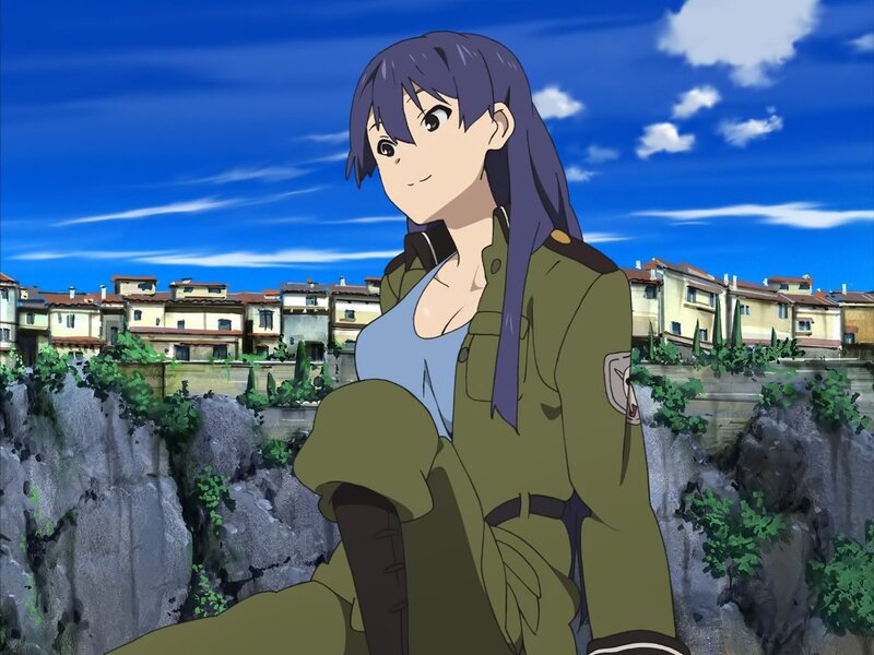 anime girl in military jacket