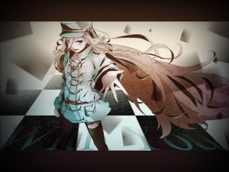 Anime Girl in Military Uniform — Brown, Dramatic