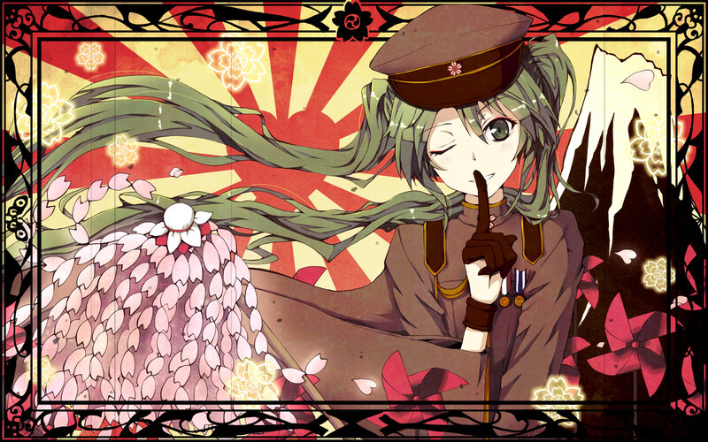 Anime Girl in Military Uniform — Brown, Playful