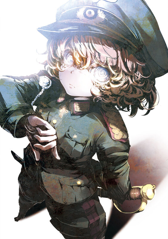 Anime Girl in Military Uniform — Green, Dramatic, Manga