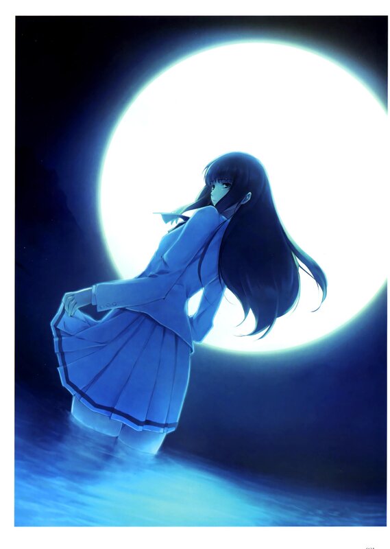 anime girl in moonlight