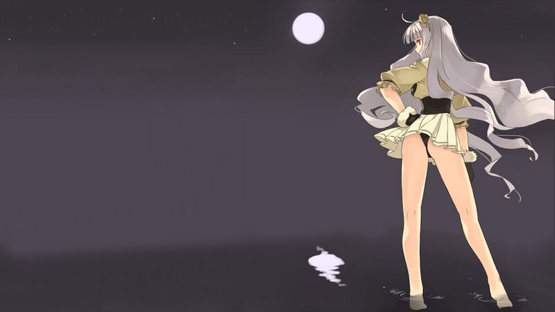 anime girl in moonlight