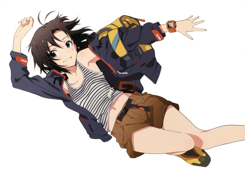 Anime Girl in Motion — Blue, Dynamic, Backpack