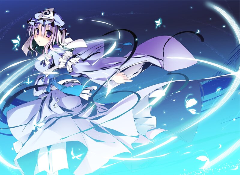 Anime Girl in Motion — Blue, Dynamic, Night