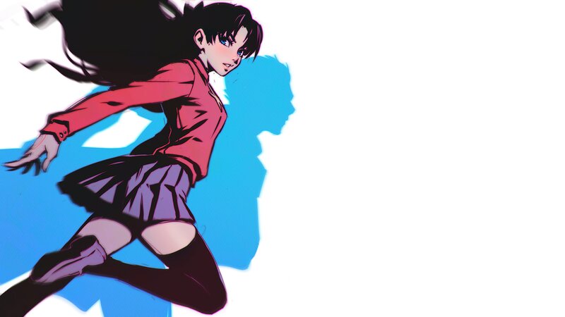 Anime Girl in Motion — Blue, Dynamic, School Uniform