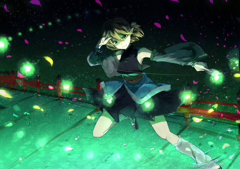 Anime Girl in Motion — Green