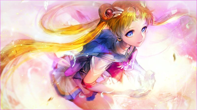 Anime Girl in Motion — Pink, Dynamic, Digital Art