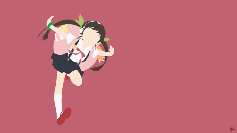 Anime Girl in Motion — Pink, Dynamic, Minimalist