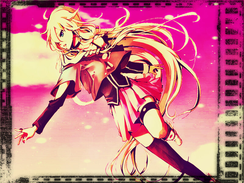 Anime Girl in Motion — Pink, Dynamic, Sunset