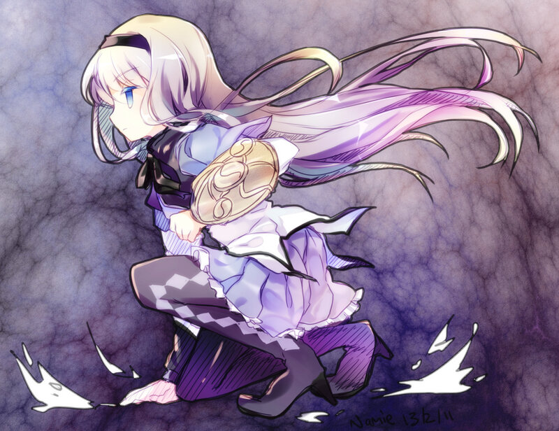 Anime Girl in Motion — Purple, Dynamic