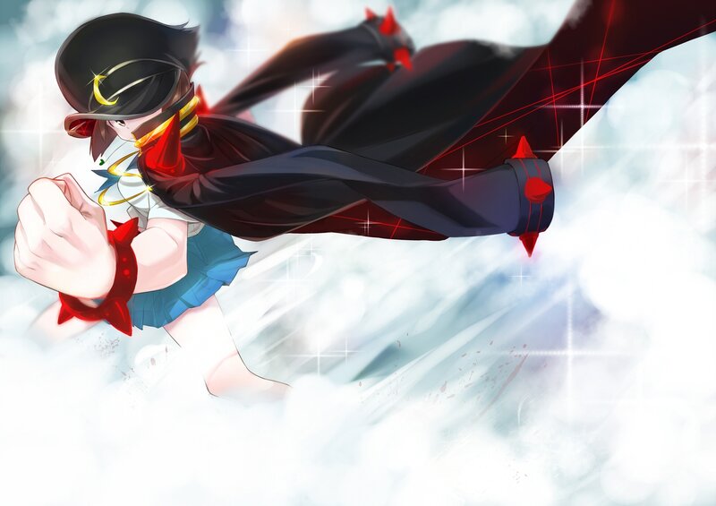 Anime Girl in Motion — White, Dynamic, Digital Art, Hat, Cape
