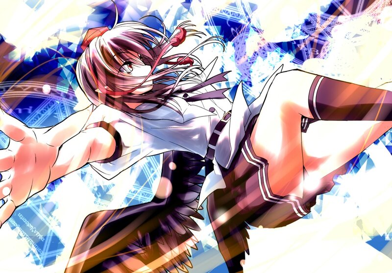Anime Girl in Motion — White, Dynamic, Energetic