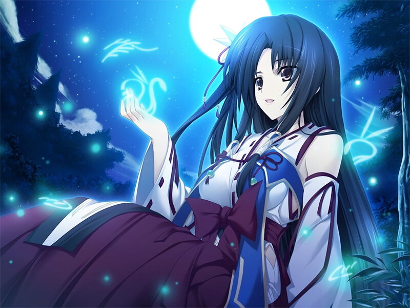 Anime Girl in Night — Blue