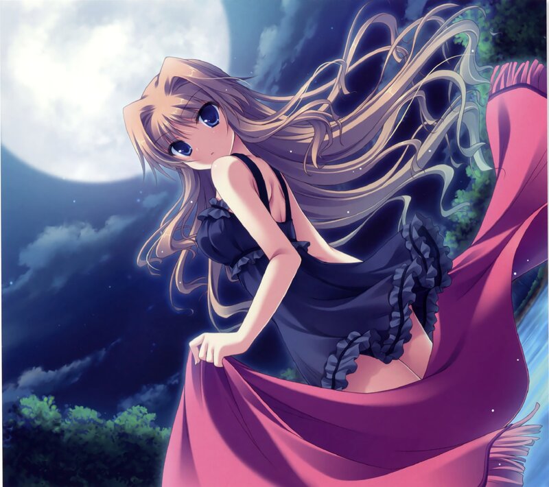 Anime Girl in Night — Purple, Dramatic